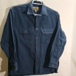 Cabela's Men's Denim Blue Long Sleeve Chamois Shirt Size Large